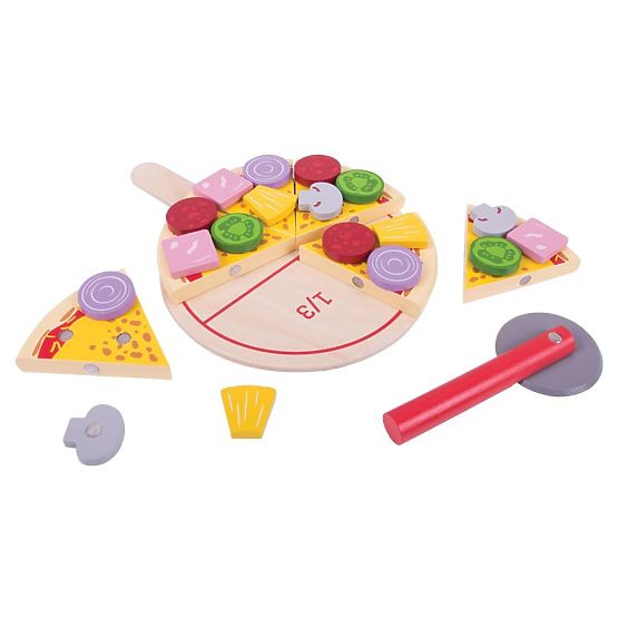 Bigjigs Toys Affettatrice per pizza in legno