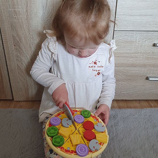 Bigjigs Toys Affettatrice per pizza in legno
