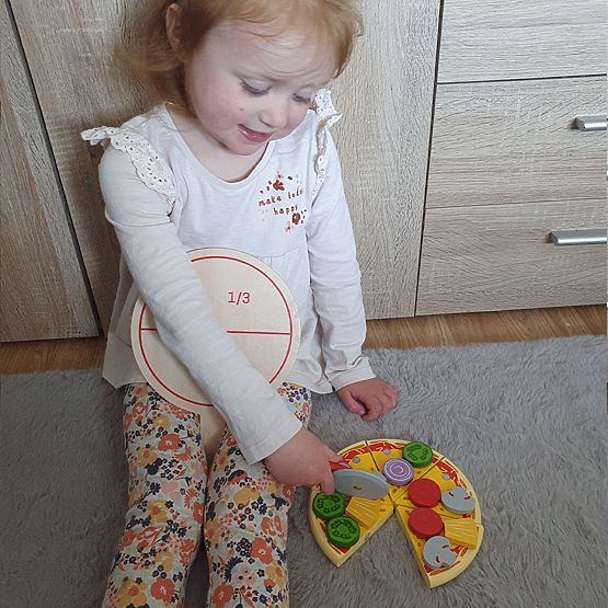 Bigjigs Toys Affettatrice per pizza in legno