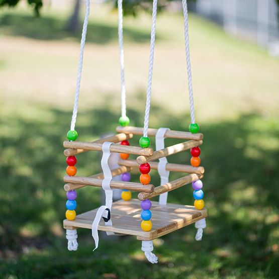 Bigjigs Toys Altalena con perline di legno