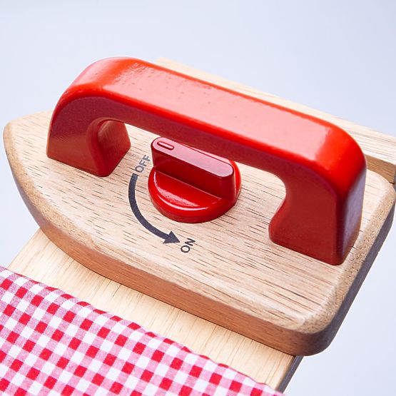 Bigjigs Toys Asse da Stiro in Legno con Ferro da Stiro - Imballaggio Danneggiato