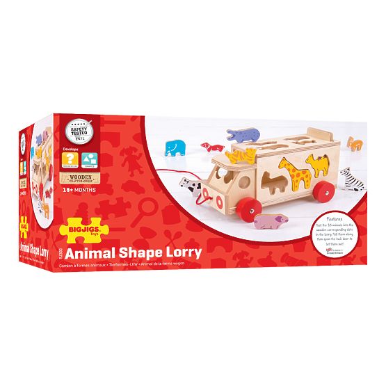 Bigjigs Toys Auto in legno con animali