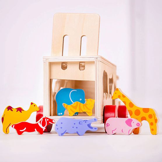 Bigjigs Toys Auto in legno con animali