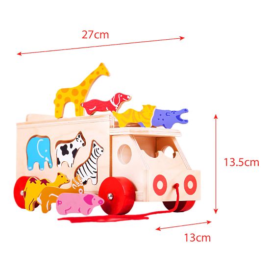 Bigjigs Toys Auto in legno con animali