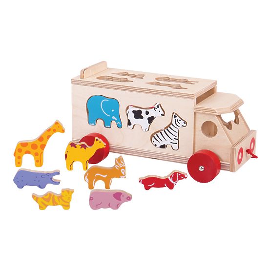 Bigjigs Toys Auto in legno con animali