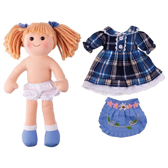 Bigjigs Toys Bambola di Stoffa Katie 34 cm