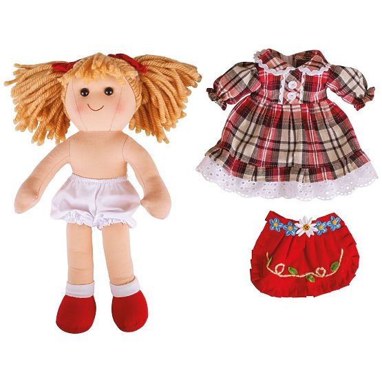 Bigjigs Toys Bambola di Stoffa Mandie 34 cm