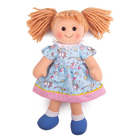 Bigjigs Toys Bambola di Stoffa Olivia 34 cm