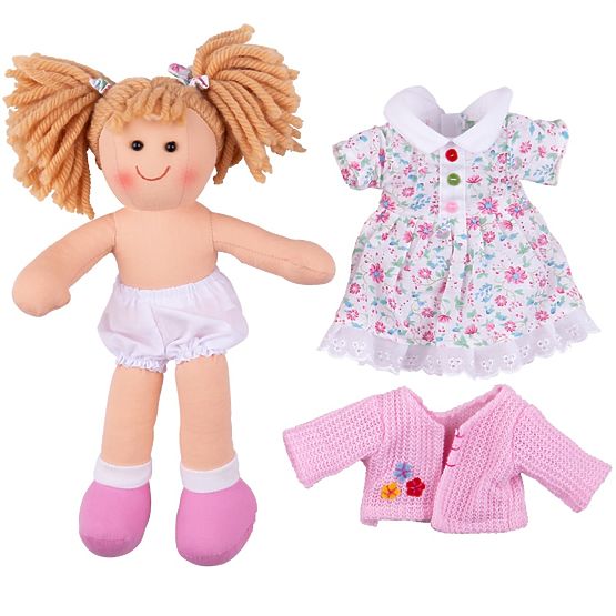 Bigjigs Toys Bambola di Stoffa Poppy 28 cm