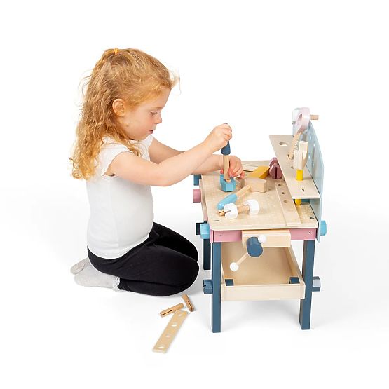 Bigjigs Toys Banco da lavoro per bambini con attrezzi