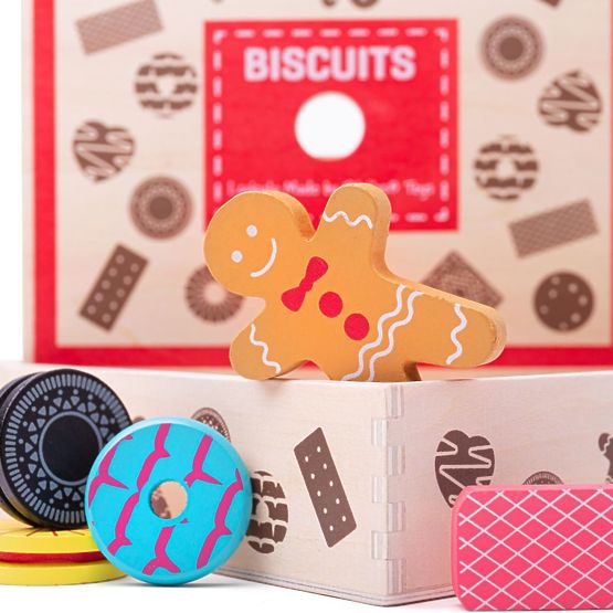 Bigjigs Toys Box con biscotti in legno