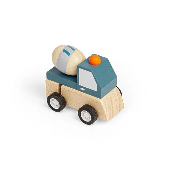 Bigjigs Toys Camion da Costruzione a Carica Manuale Betoniera