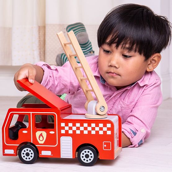 Bigjigs Toys Camion dei pompieri in legno