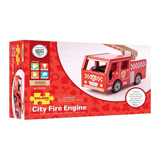 Bigjigs Toys Camion dei pompieri in legno