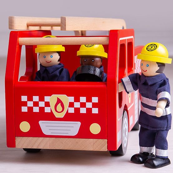 Bigjigs Toys Camion dei pompieri in legno