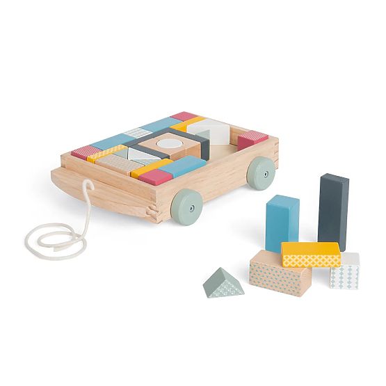 Bigjigs Toys Carrello con Blocchi di Legno
