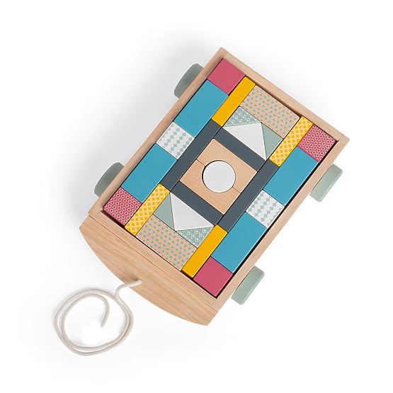 Bigjigs Toys Carrello con Blocchi di Legno