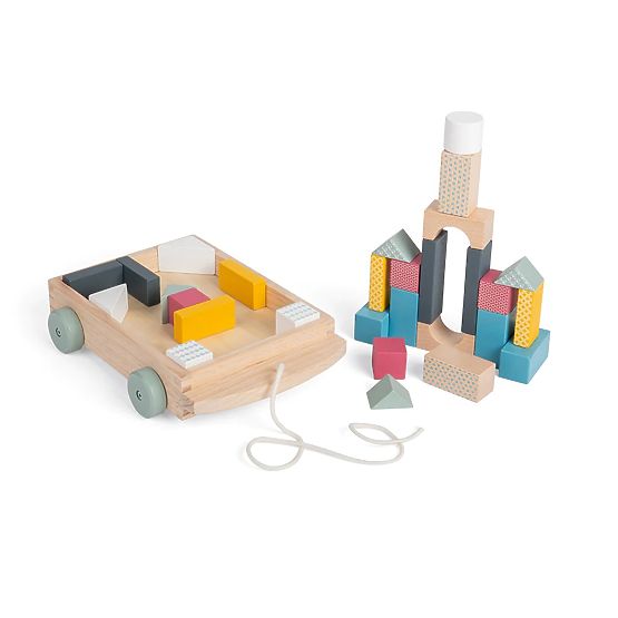 Bigjigs Toys Carrello con Blocchi di Legno