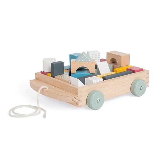 Bigjigs Toys Carrello con Blocchi di Legno