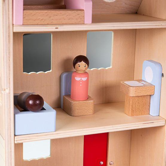 Bigjigs Toys Casa delle bambole pieghevole con accessori