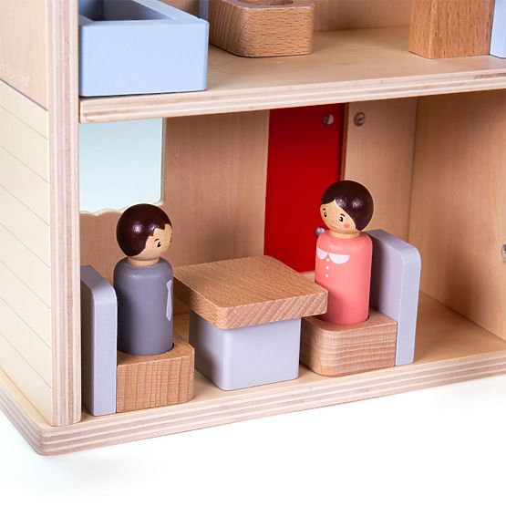 Bigjigs Toys Casa delle bambole pieghevole con accessori
