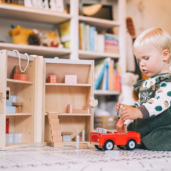 Bigjigs Toys Casa delle bambole pieghevole con accessori