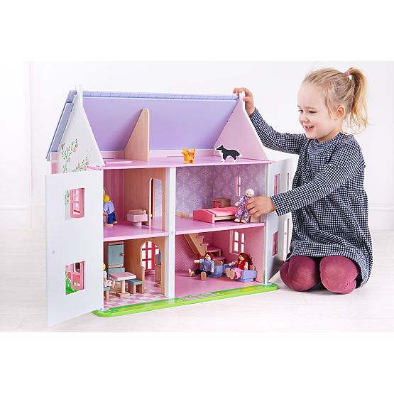 Bigjigs Toys Casa delle bambole rosa