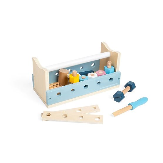 Bigjigs Toys Cassetta degli Attrezzi 2 in 1
