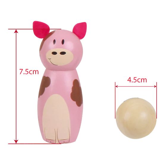 Bigjigs Toys Fattoria di birilli in legno
