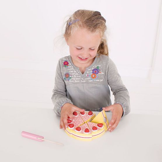 Bigjigs Toys Fetta di torta in legno con fragole