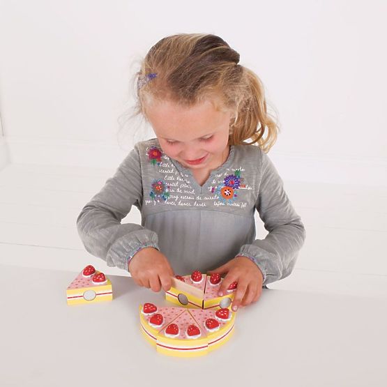 Bigjigs Toys Fetta di torta in legno con fragole