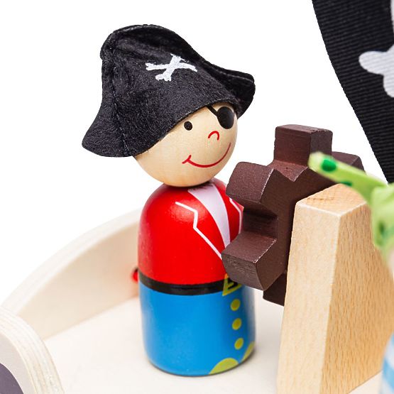 Bigjigs Toys Nave pirata con pirati