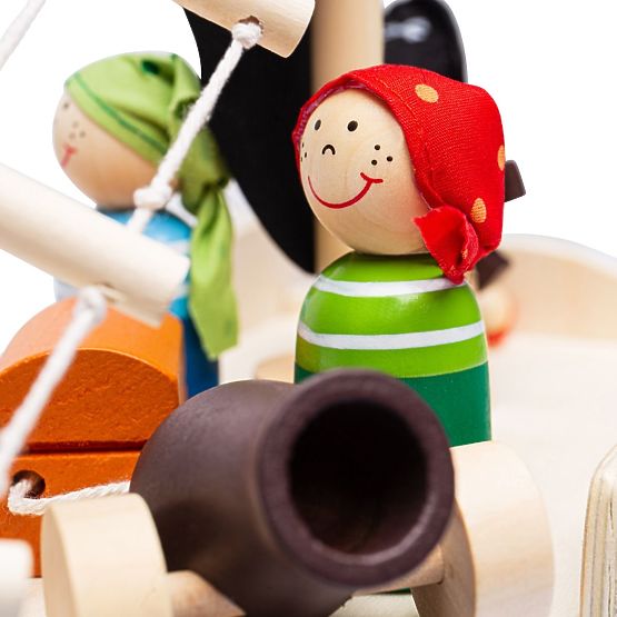 Bigjigs Toys Nave pirata con pirati
