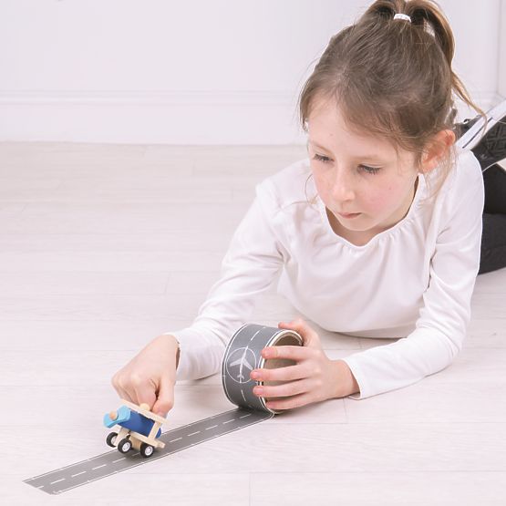 Bigjigs Toys Pista di nastro adesivo con aeroplano