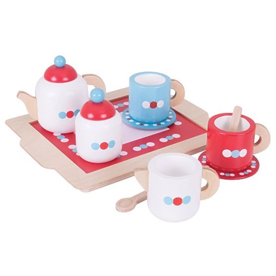 Bigjigs Toys Servizio da tè a pois