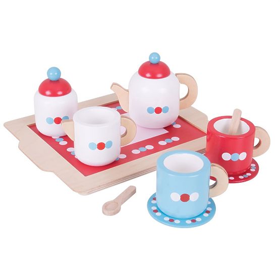 Bigjigs Toys Servizio da tè a pois