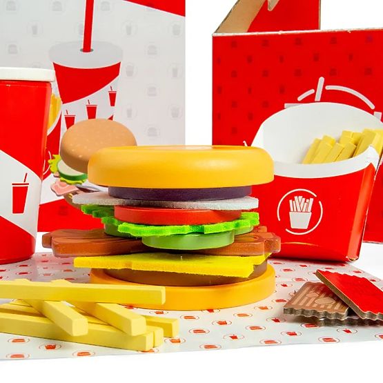 Bigjigs Toys Set Burger e Patatine
