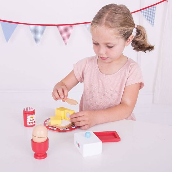 Bigjigs Toys Set colazione in legno