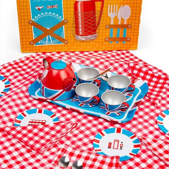Bigjigs Toys Set da tè in valigetta Londra