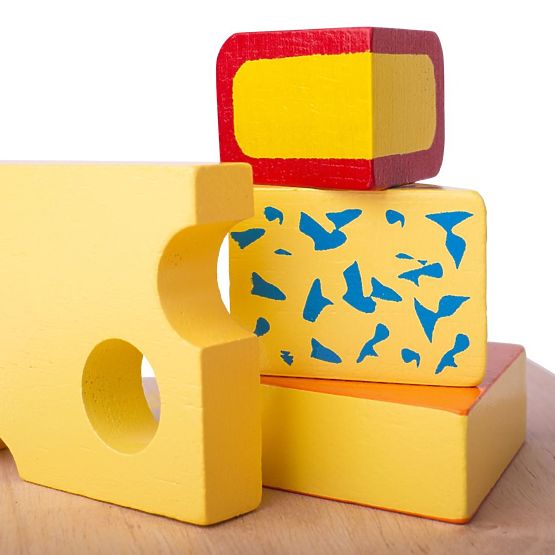 Bigjigs Toys Set di formaggi alimentari in legno su un piatto