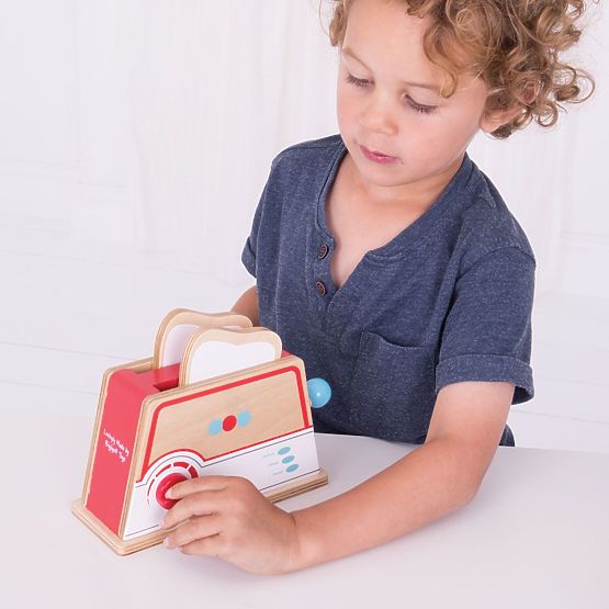 Bigjigs Toys Tostapane in legno con pois