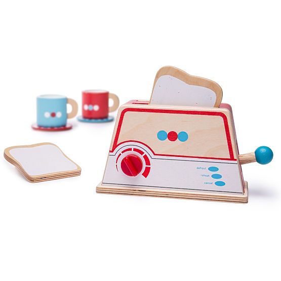 Bigjigs Toys Tostapane in legno con pois