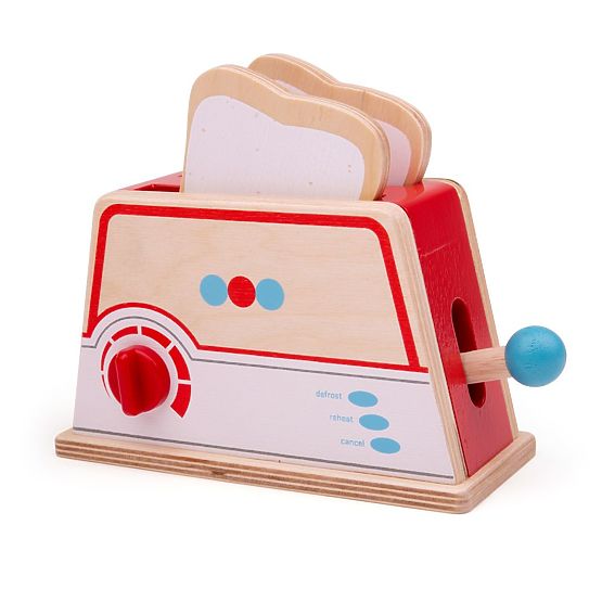 Bigjigs Toys Tostapane in legno con pois