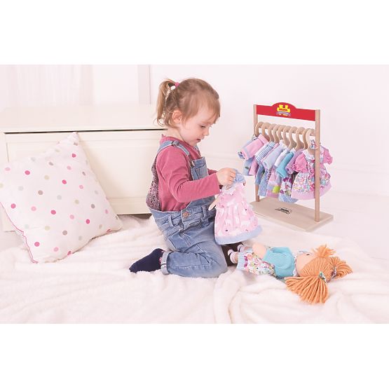 Bigjigs Toys Vestito a righe blu per bambola 28 cm