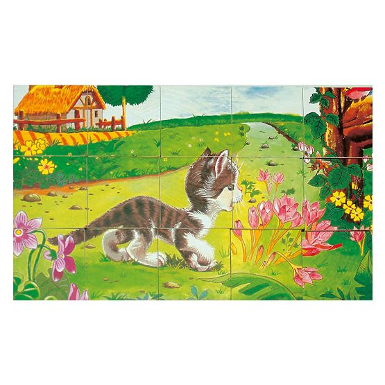 Bino Cubi in legno con immagini di animali domestici 15 pezzi