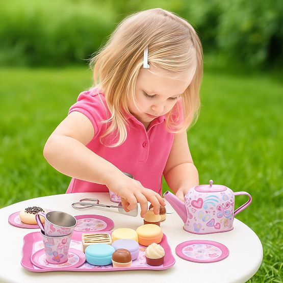 Bino Set da tè per bambini e supporto con dolci
