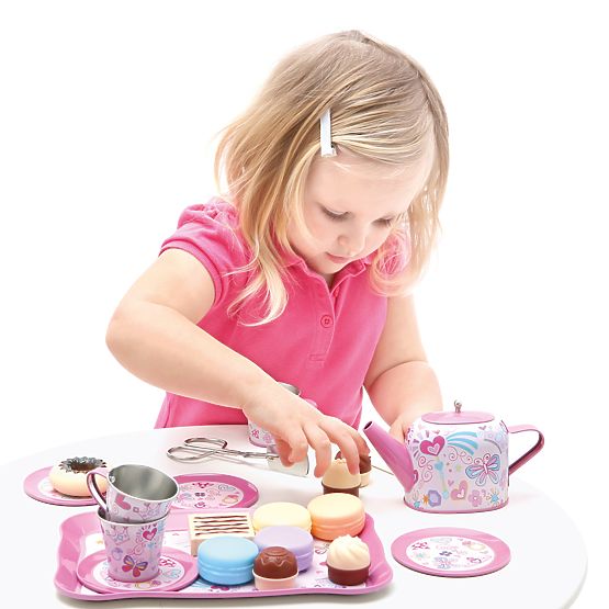 Bino Set da tè per bambini e supporto con dolci