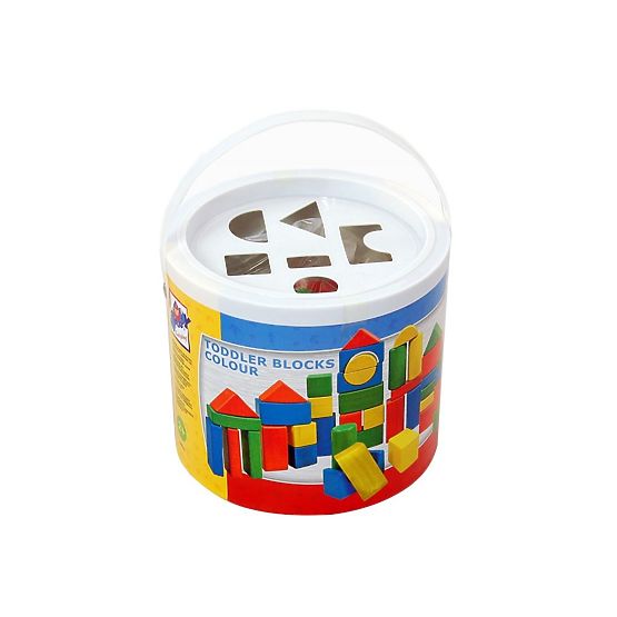 Blocchi di legno 50 pezzi. Secchio con sorter