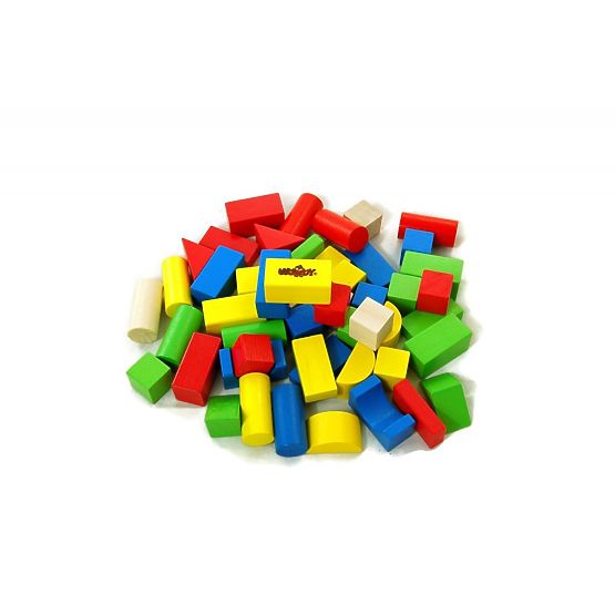 Blocchi di legno 50 pezzi. Secchio con sorter