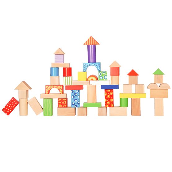 Blocchi di legno Ecotoys - 100 pz